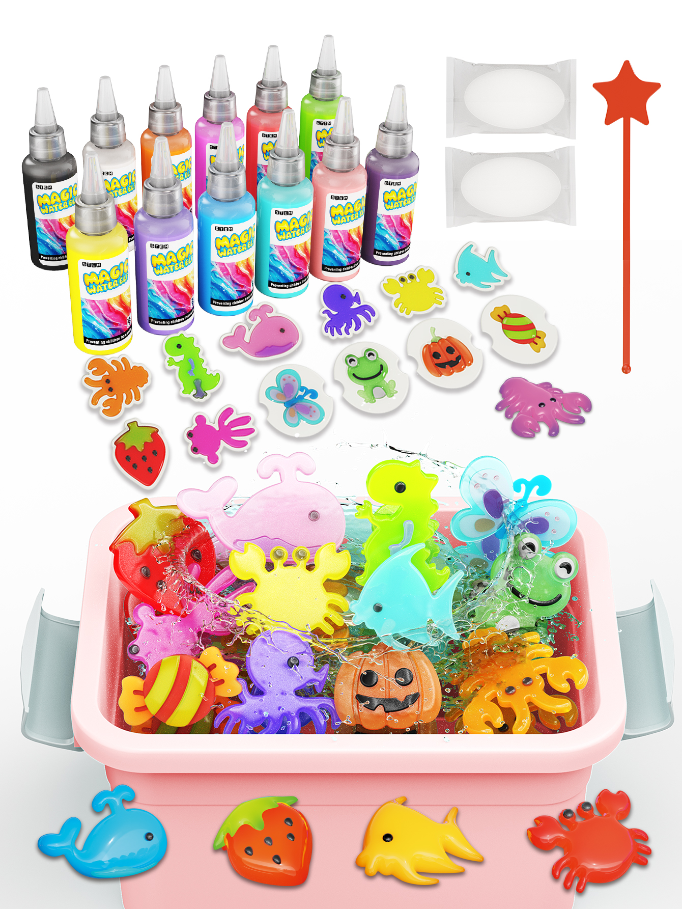 Science Toys Diy - Leuke wetenschappelijke experimentset, doe-het-zelf magische 3D-waterelf,