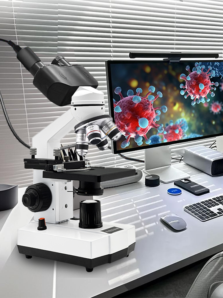 Microscope Compound 40X - Professionele LED-binoculaire microscoop 40X-2500X, Abbe condensor
