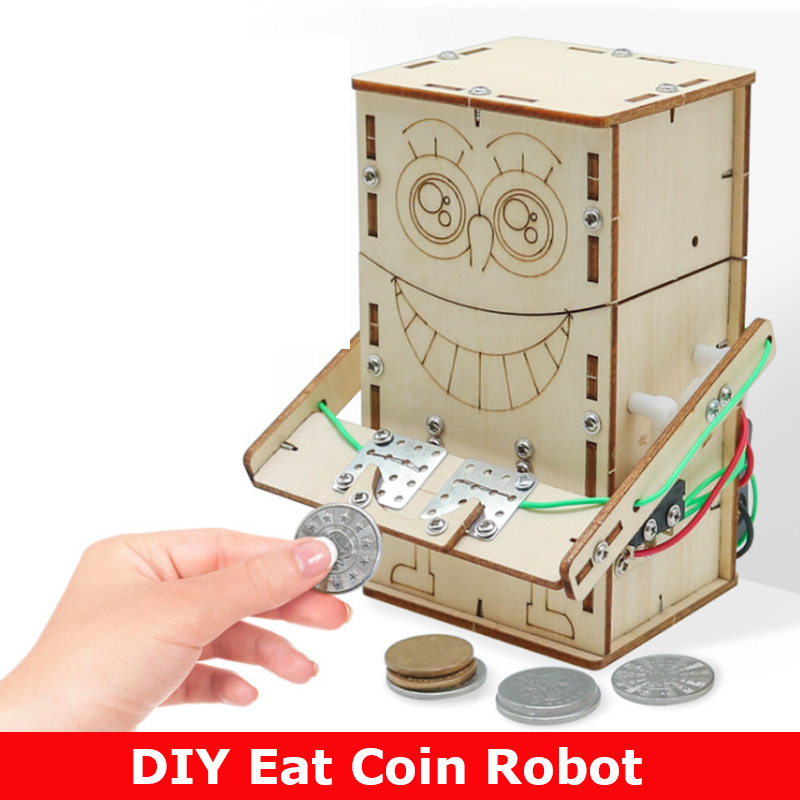 Science Diy Model - Houten elektrisch aangedreven eetmuntrobot DIY-modellen en