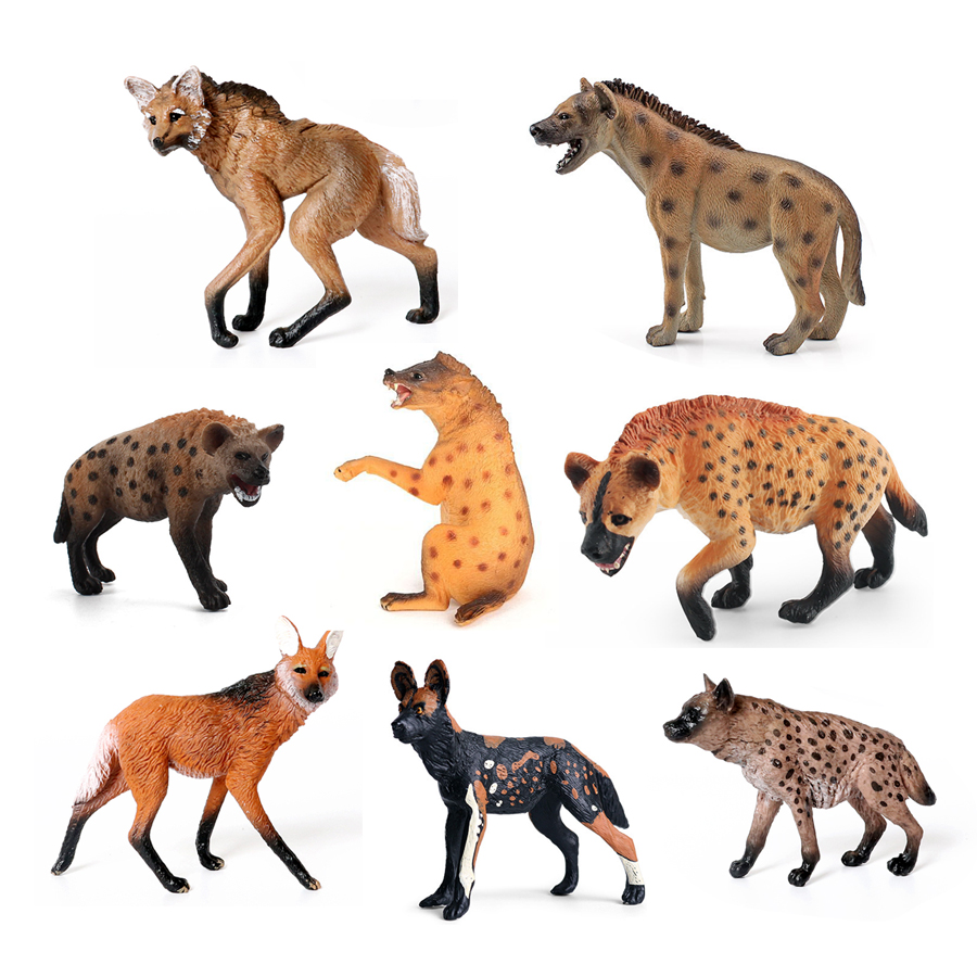 Science Toys Diy - Realistische Plastic Wildlife Hyena, Maned Wolf,