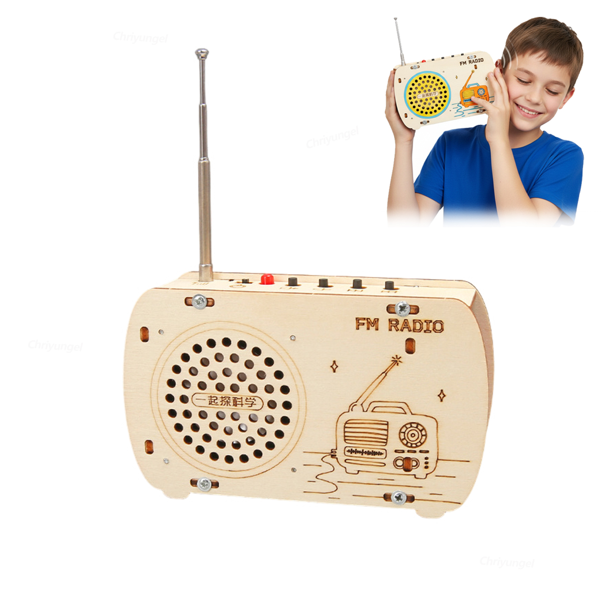 Science Project Kit - DIY Houten Radio Bouwpakket Retro FM