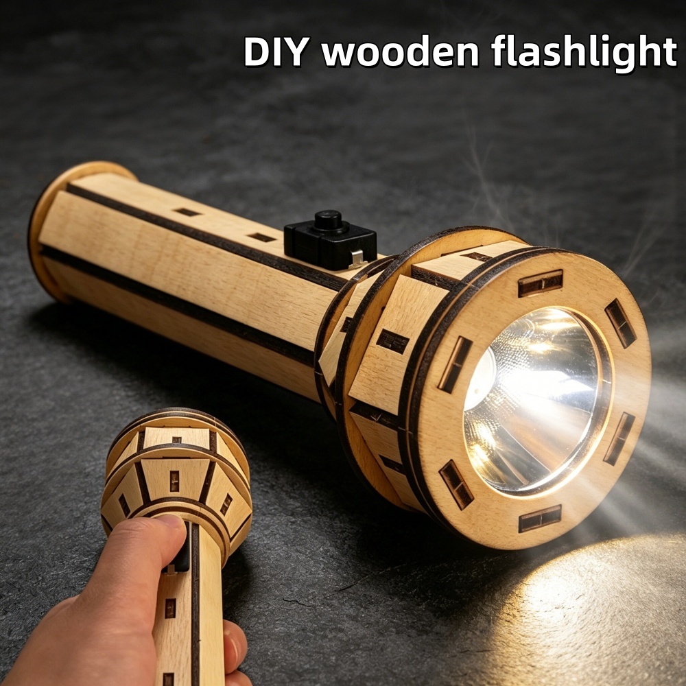 Houten DIY-zaklamp puzzelset S - Science Project Kit recensie en prijs