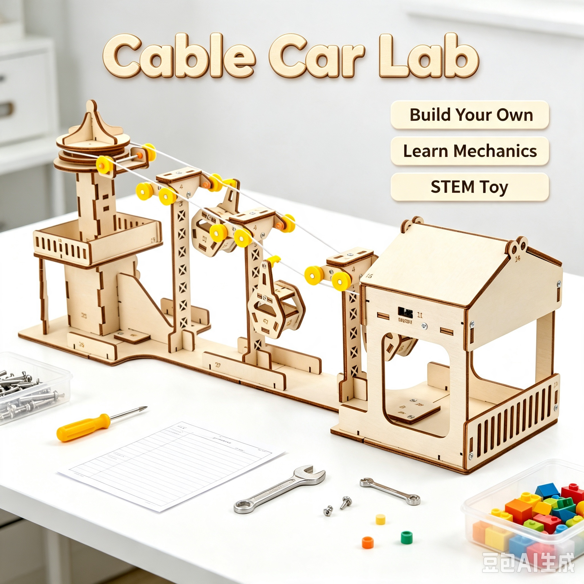 DIY kabelbaanmodelbouwset, wet - Science And Invention recensie en prijs